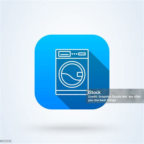 Washing Machine Line Art Simple Vector Modern Icon Design Illustration