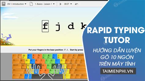 Cách luyện gõ 10 ngón bằng Rapid Typing Tutor trên máy tính