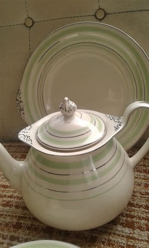 English Porcelain Simpsons Pottery Cobridge Porcelain Tea Set Solian