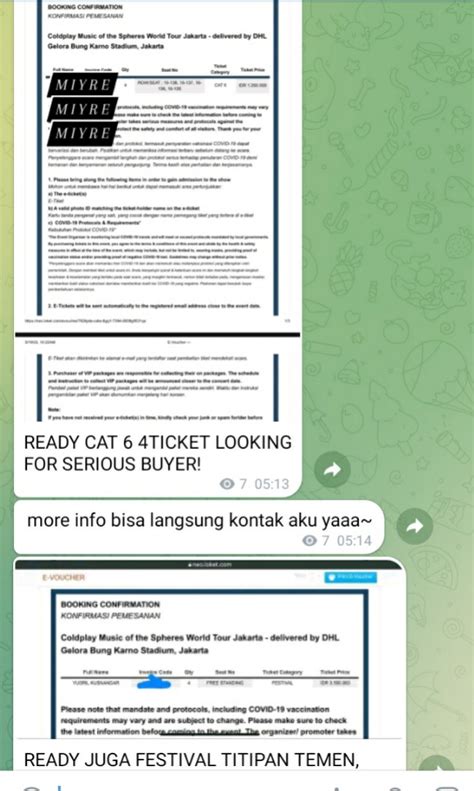 TIKET COLDPLAY CAT 6 BOLEH SATUAN BOLEH TAKE ALL 1 9 TICKET Tiket