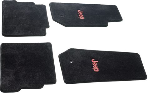 Lloyd Mats Custom Front And Rear Floor Mat Combo With Jeep Logo Embroidery For 07 10 Jeep Wrangler