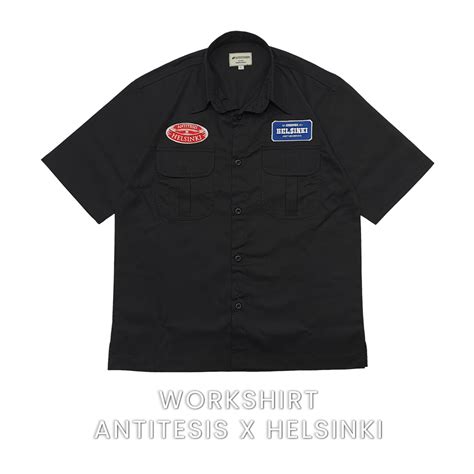 Jual Workshirt Antitesis X Helsinki American Drill Full Bordir Kemeja