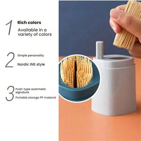 Pc Pcs Pcs Pcshousehold High End Push Type Toothpick Storage Box