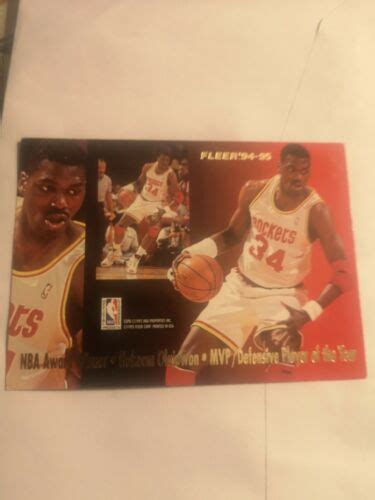 Carte Collection Nba Fleer 94 95 League Leader Hakeem Olajumon Dan