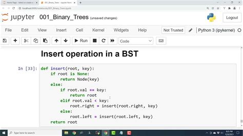 Ep009 Python Binary Tree Insert In A Bst Youtube