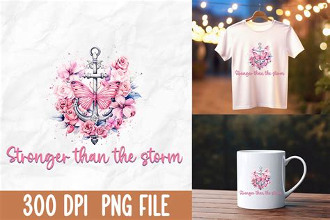 Stronger Than The Storm Pink Butterfly Graphic By Kanweat Creative