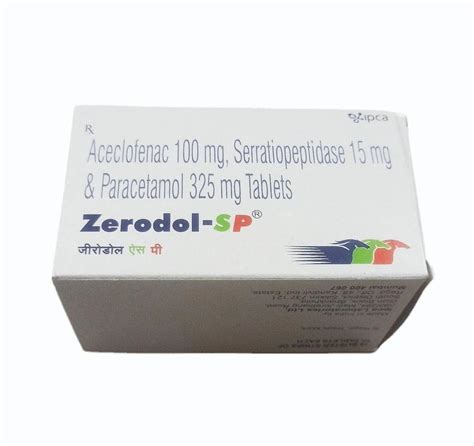 Zerodol Sp Tablets Composition Aceclofenac Mg Paracetamol Mg