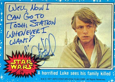 Great Moments In Star Wars Cards Signed By Mark Hamill