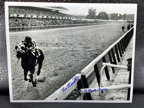 Secretariat Ron Turcotte Signed Famous X Photo Of Belmont W Coa Ebay