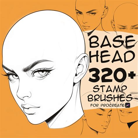 Base Head Procreate Stamp Brushes Procreate Female Head Procreate