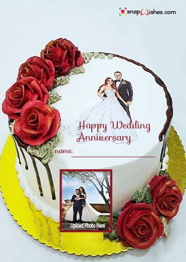 Happy Wedding Anniversary Cake With Name And Photo Edit Birthday Cake