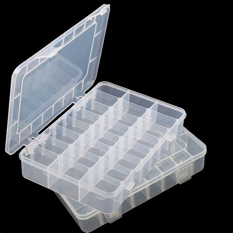 2Pack 24 Grids Clear Plastic Organizer Box Craft Storage Container