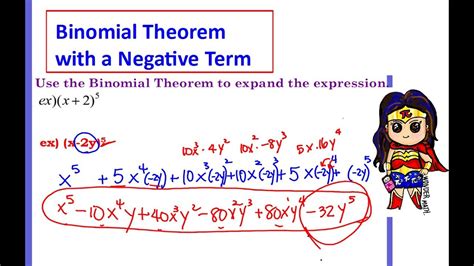 Binomial Theorem With A Negative Term Expand Binomials Youtube