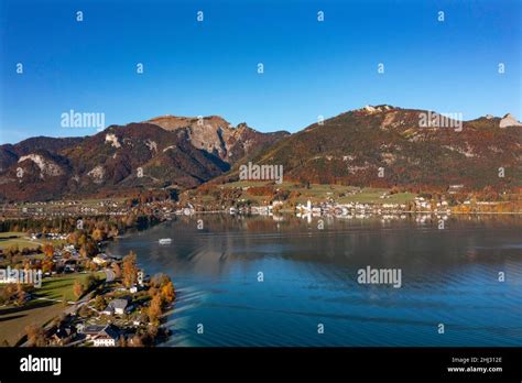 Drone Image Village Abersee With Sankt Wolfgang Am Wolfgangsee And