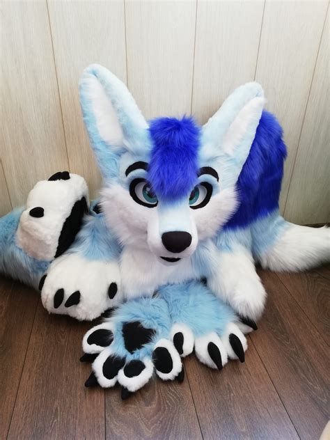 Full fursuit Light Blue Fox - Angel Tigress Fursuit Studio