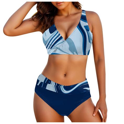 Ehrwe Women S Tummy Control Swimsuits High Waisted Bikini Sexy Push Up