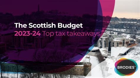 The Scottish Budget 2023-24: top tax takeaways | Brodies LLP