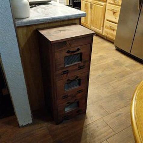 Wood Vegetable Bin Potato Storage Rustic Cupboard Primitive Etsy