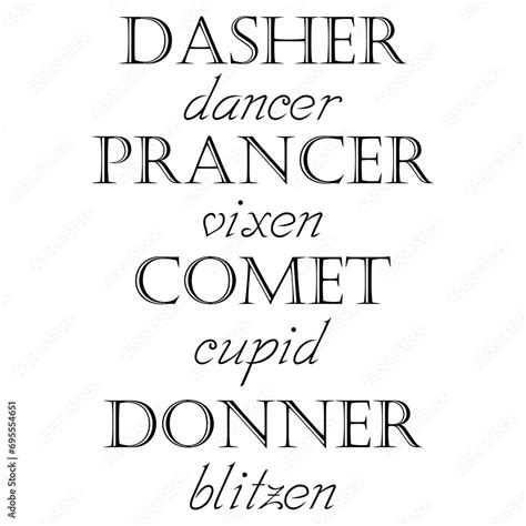 Merry Christmas,reindeer silhouette ,dasher dancer prancer vixen comet ...