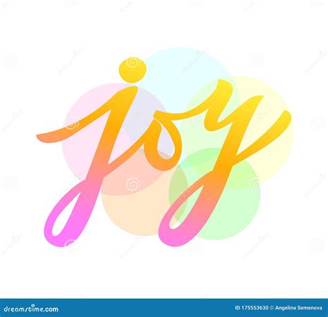 Joy Hand Calligraphy Lettering Phrase On Colorful Bokeh Inspiration