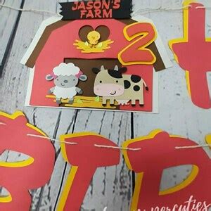 Farm Theme Birthday Banner, Farm Animals Birthday Banner, Farm Theme ...