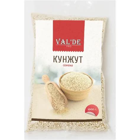 Кунжут белый очищенный VAl'DE 1кг в/у, 14шт/кор, Индия купить оптом ...