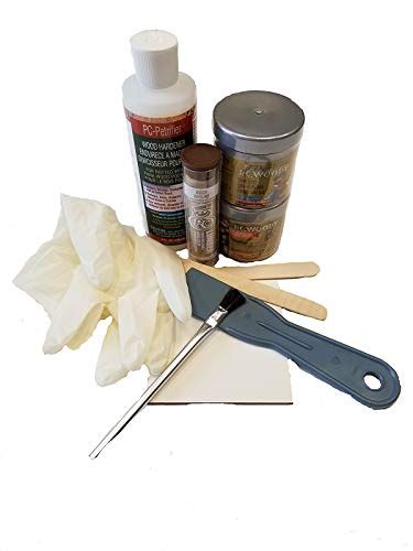 Pc Products 84113 Rotted Wood Repair Kit Water Based Hardener Epoxy Paste And Epoxy Putty 1 Oz