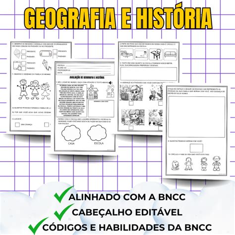 Kit Avaliações 1º ano 1º bimestre Cabeçalho Editável Prof