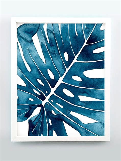 3 Piece Wall Art Monstera Print Tropical Leaf Print Set Of 3 Etsy