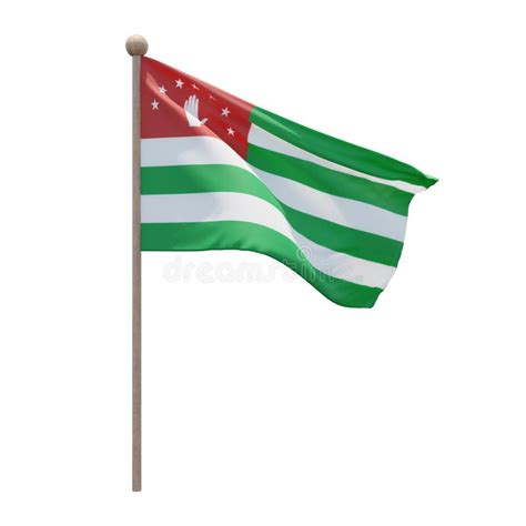 Republic 3d Of 3d Abkhazia 3d Flagpole Stock Illustration