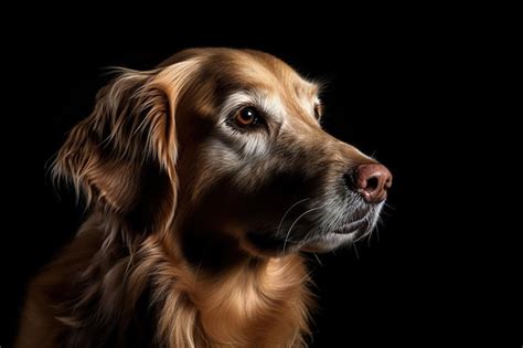 Premium Ai Image Image Of Cute Golden Retriever Dog On Black