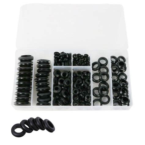 Ltkj Pcs Black Rubber Grommet Assortment Set Harness Grommet