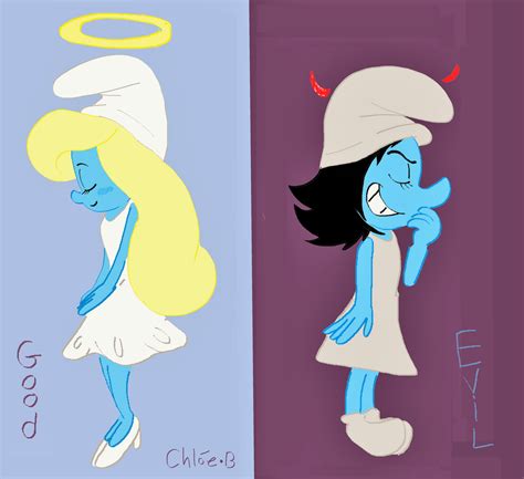 Good and Evil Smurfette by beggtoons on DeviantArt