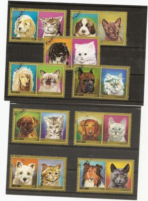 Lot De Timbres Chats Et Chiens Tous Diff Rents Eur Picclick Fr