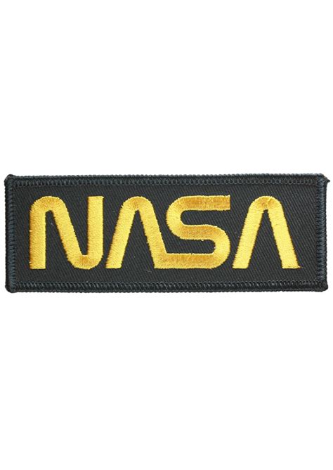 Nasa Worm Gold On Black Embroidered Patch Astronomy Now Shop