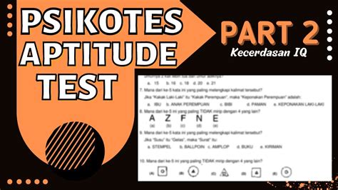 Psikotes Aptitude Tes Soal Asli Intelligence Quotient Iq Part