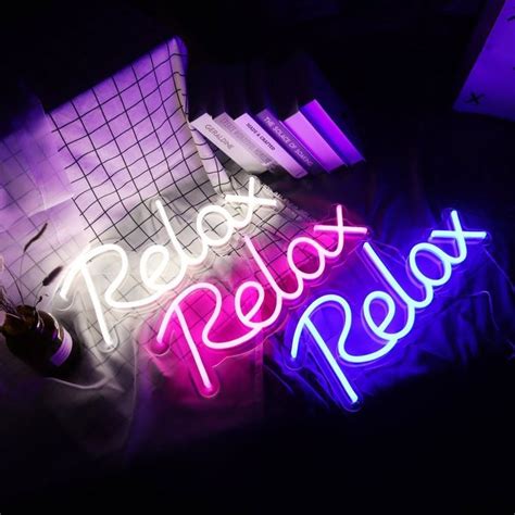 Relax Led Neon Sign Let S Make Neon Neon Wall Signs Letrero De