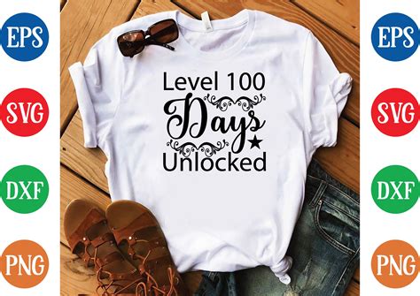 Level 100 Days Unlocked Svg Graphic By Svg Design House · Creative Fabrica