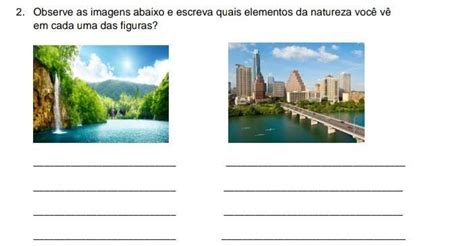 Observe As Imagens Abaixo E Escreva Quais Elementos Da Natureza Voc V