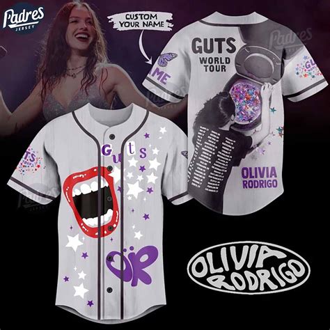 Olivia Rodrigo Guts World Tour Custom Baseball Jersey Style Padres