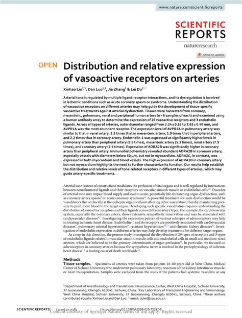 (PDF) Distribution and relative expression of vasoactive receptors on ...