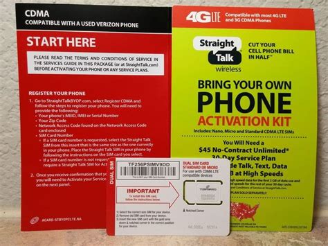 Straight Talk Bring Your Own Phone Verizon Activation Kit G Lte G