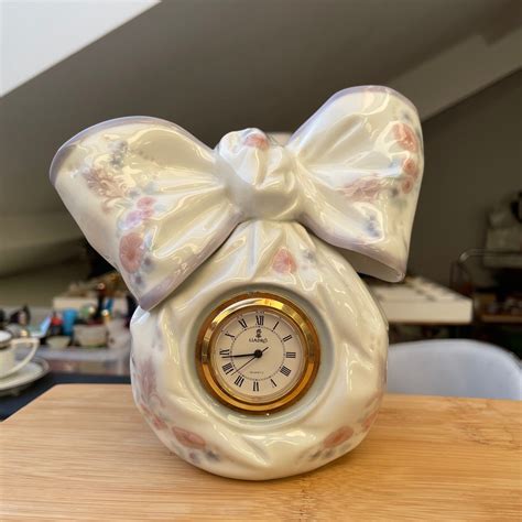 Bow Clock 5970 Lladro Spain Porcelain Etsy