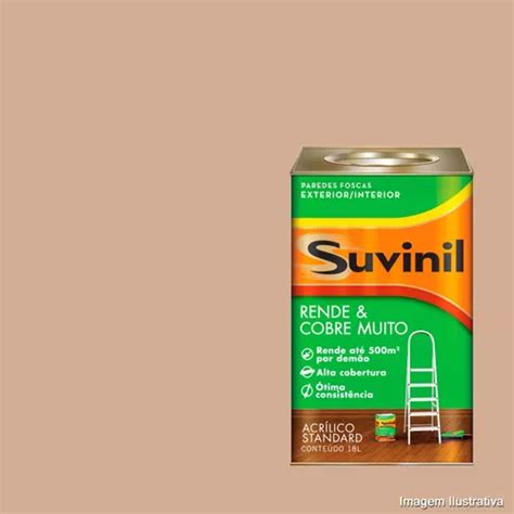 Tinta Suvinil Látex Fosco Standard Rende Cobre Muito Camurça 18 Litros