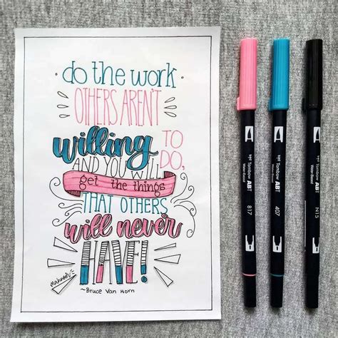 Calligraphy Brushlettering Motivational Quotes Hand Lettering