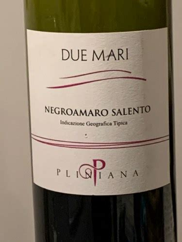 Pliniana Due Mari Negroamaro Salento Vivino Australia