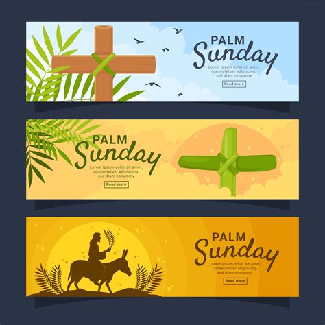 Palm Sunday Banner Collection 2143030 Vector Art at Vecteezy