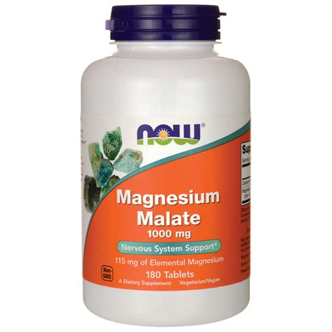 Magnesium malat NOW 1000mg 180st Gluten och Mjölkfri