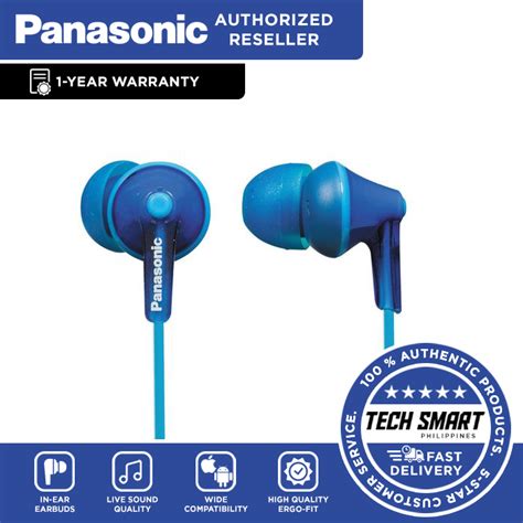 Panasonic Earphones Ergo Fit In Ear Wired Earbuds RP HJE125 K NEW