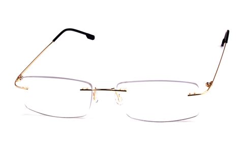 Agstum Titanium Alloy Flexible Rimless Hinged Optical Rectangle Eyeglasses Frames For Mens